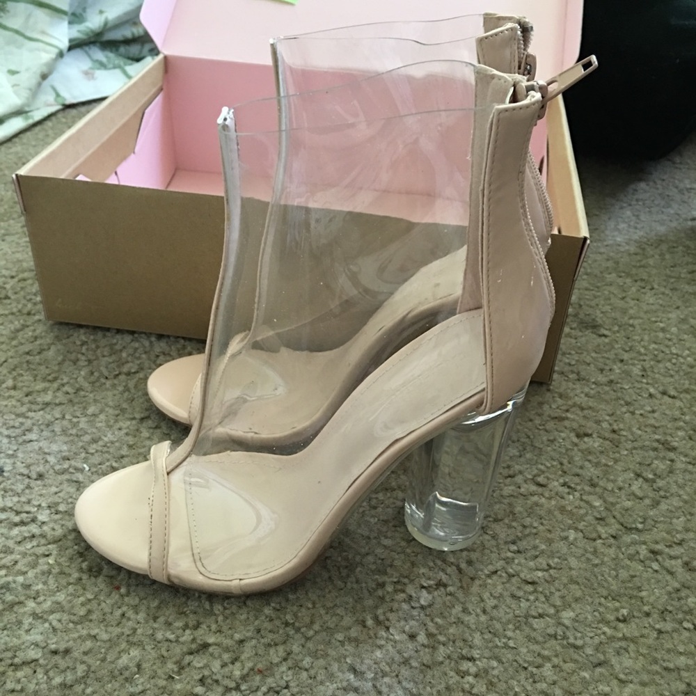 Clear Nude Perplex Heels